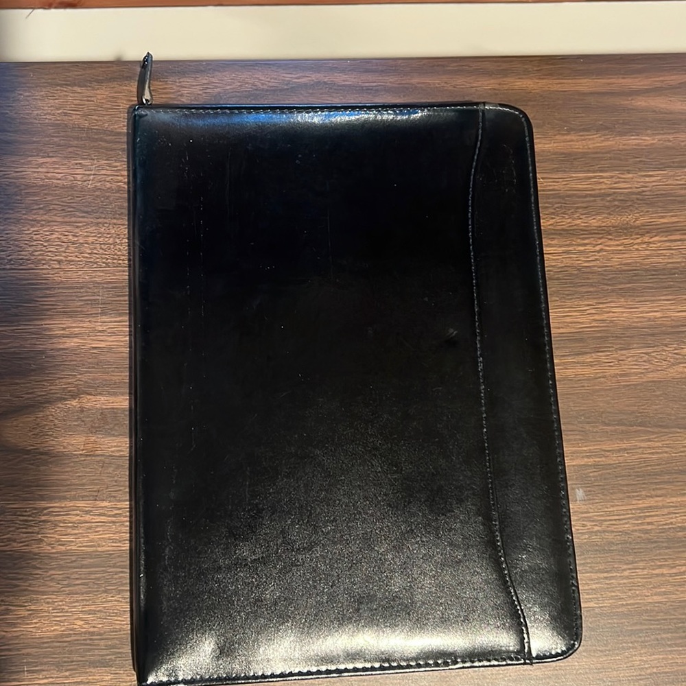 Professional style black leather portfolio